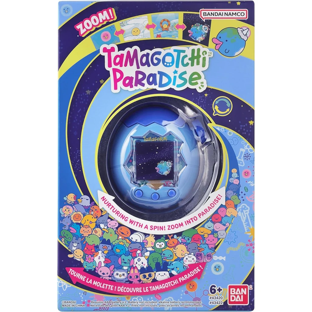 blue water Tamagotchi Paradise shell packaging